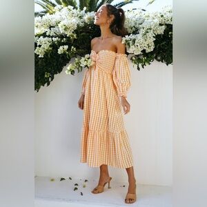 Hello Molly | Women's Boho Cottagecore Kiss Me At Sunset Midi Dress Size XL NWT